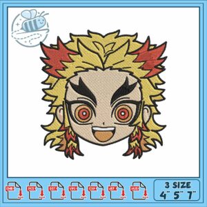 Rengoku sticker art design embroidery
