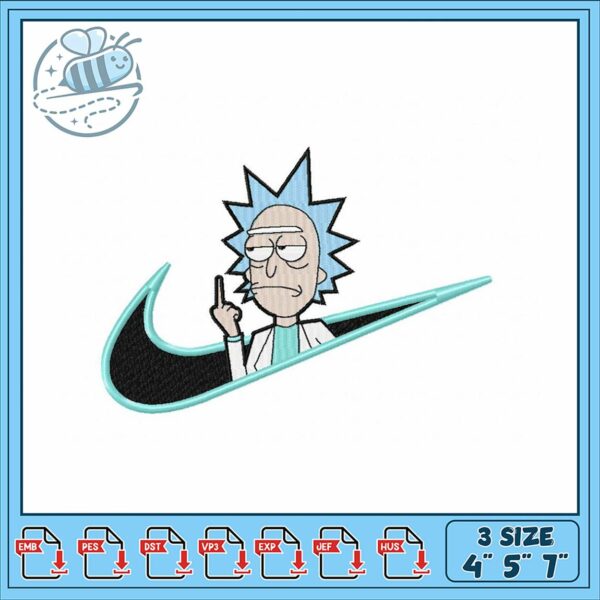 Rick and Nike Logo Embroidery Design for Crafts