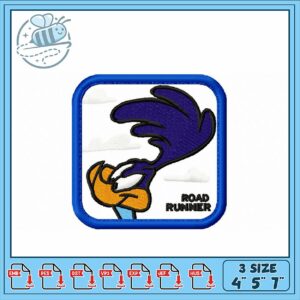 Road Runner Embroidery Design Three Sizes Available