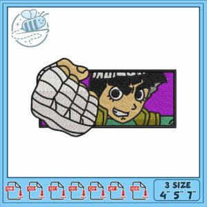 Rock lee laugh design embroidery
