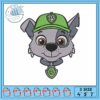 Rocky dog patrol face embroidery, paw patrol dog names​​ embroidery