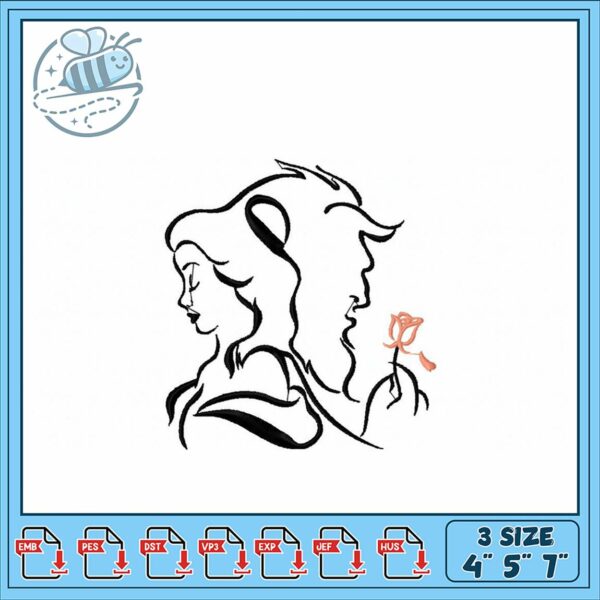 Romantic Couple Embroidery Design for Home Decor
