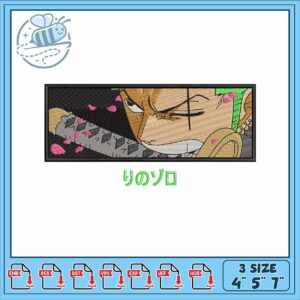 Roronoa zoro face design embroidery