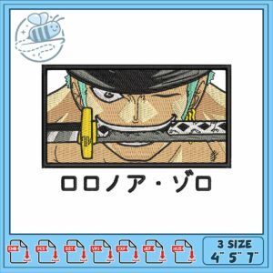Roronoa zoro sword design embroidery