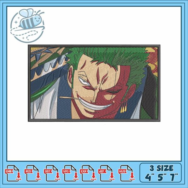 Roronoa zoro wano embroidery, zoro one piece wallpaper​ embroidery