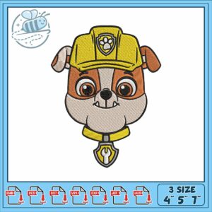 Rubble dog patrol embroidery, paw patrol characters dogs​ embroidery