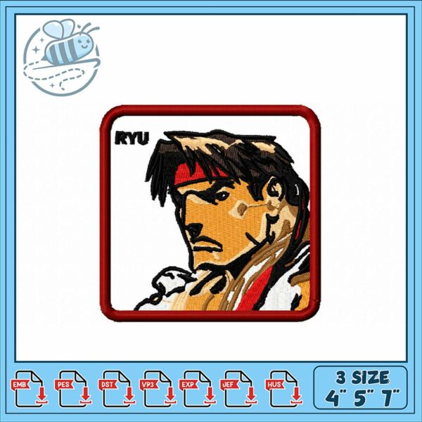 Ryu Embroidery Design for Unique Projects 4x5x7