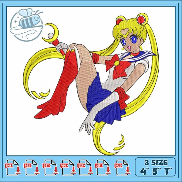 Sailor moon art embroidery, sailor moon characters​ embroidery