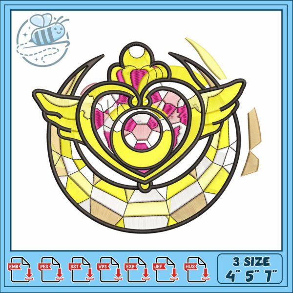 Sailor moon logo art embroidery, sailor moon costume​​​​ embroidery