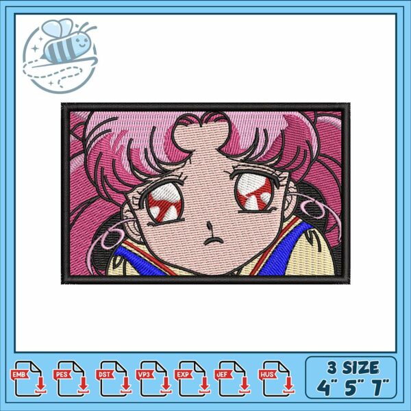 Sailor moon pink embroidery, sailor moon costume​​ embroidery