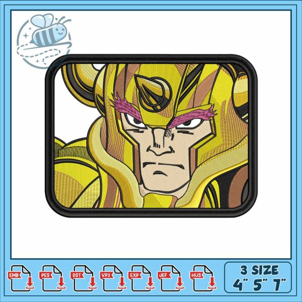 Saint seiya design face eye embroidery, saint seiya​ embroidery