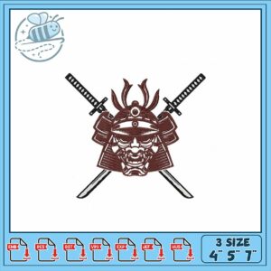 Samurai Helmet Embroidery Design for All Machines