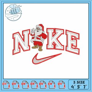 Santa Claus Nike Embroidery Design for Holiday Fun