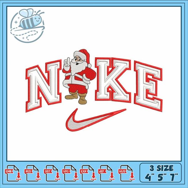 Santa Claus Nike Embroidery Design for Holiday Fun