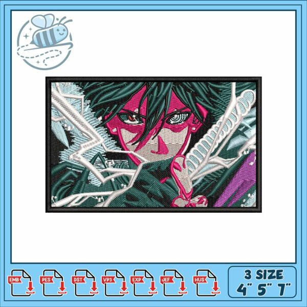 Sasuke sword design art embroidery, sasuke with a sword​ embroidery
