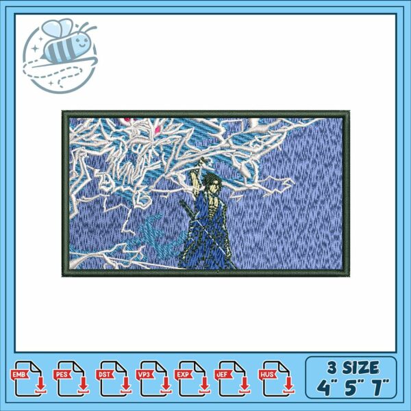 Sasuke thunder embroidery, sasuke uchiha wallpaper​​ embroidery