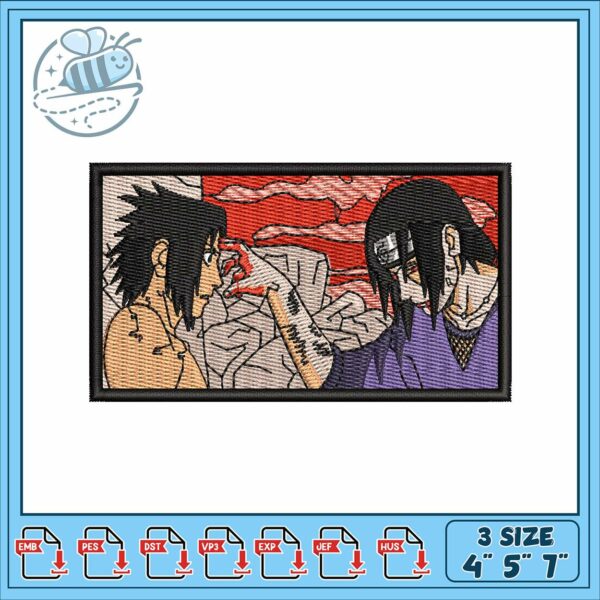 Sasuke vs itachi embroidery, sasuke uchiha gif​​​ embroidery
