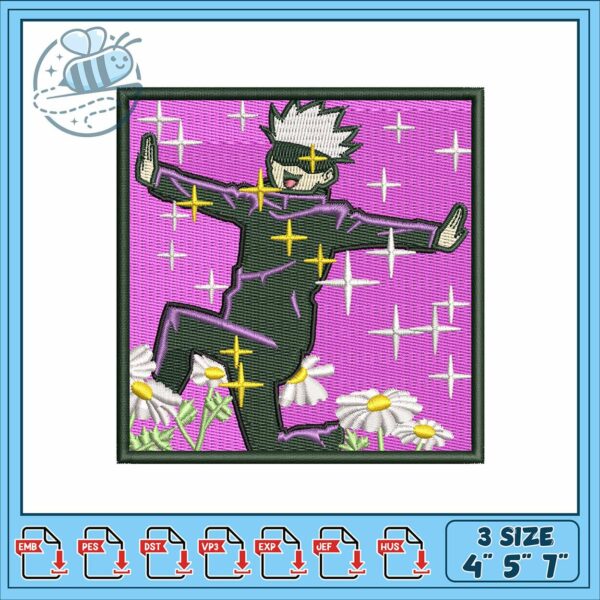 Satoru box embroidery, gojo satoru wallpaper​ embroidery