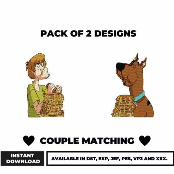 Scooby Doo Couple Embroidery Designs