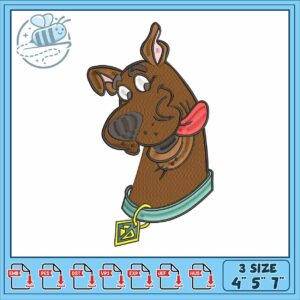 Scooby doo face embroidery, scooby doo face paint​​ embroidery