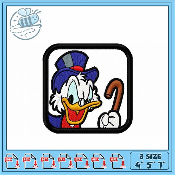 Scrooge McDuck Embroidery Design for All Projects