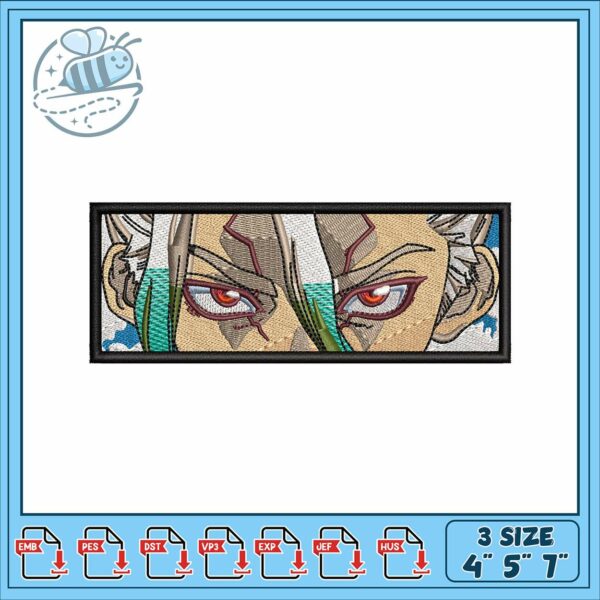 Senku eyes art design embroidery, senku dr stone​ embroidery