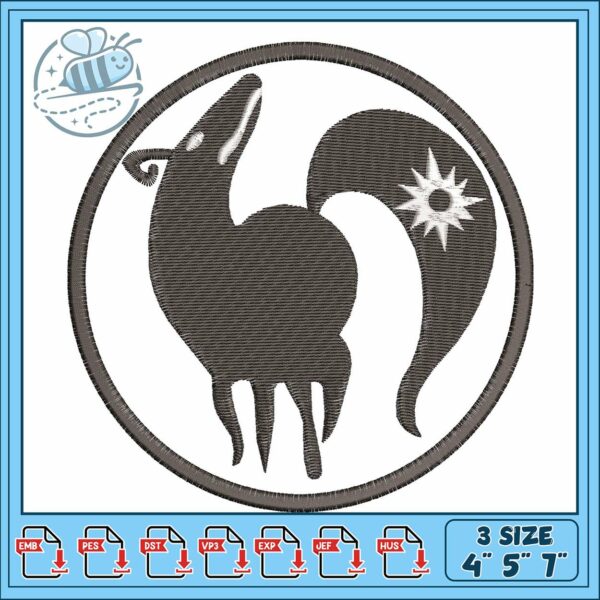 Seven deadly sins fox embroidery, the seven deadly sins​​​​ embroidery