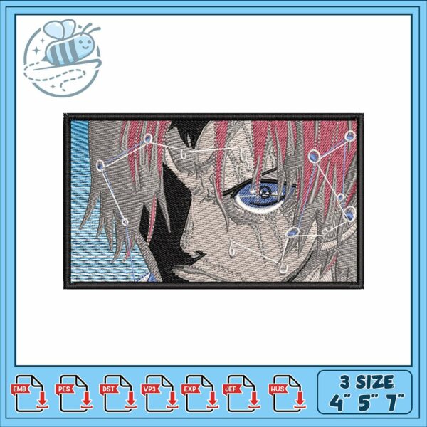 Shanks box art design embroidery, shanks one piece​​ embroidery