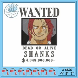 Shanks wanted art design embroidery