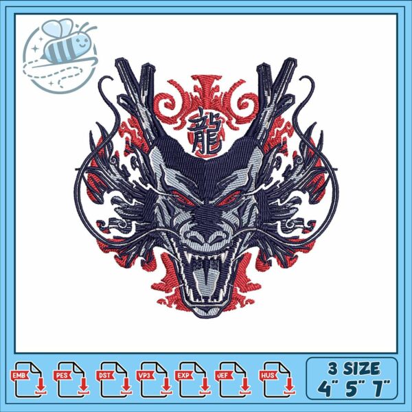 Shenlong black art design embroidery, lao shen long​ embroidery