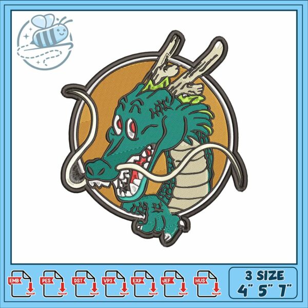 Shenlong chibi art design embroidery, shen long dragon​​ embroidery