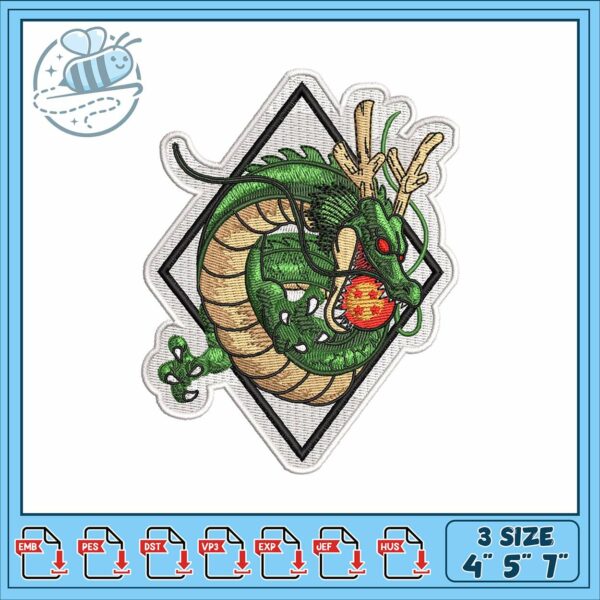 Shenron design art embroidery, super shenron​ embroidery