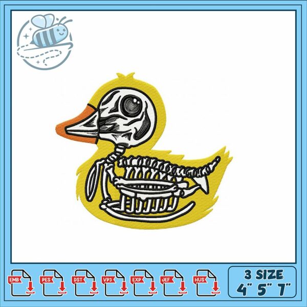 Skeletal Duck Embroidery Design for All Projects
