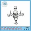 Smiling Character Embroidery Design with Flames