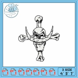 Skull and Crossbones Embroidery Design for Crafts