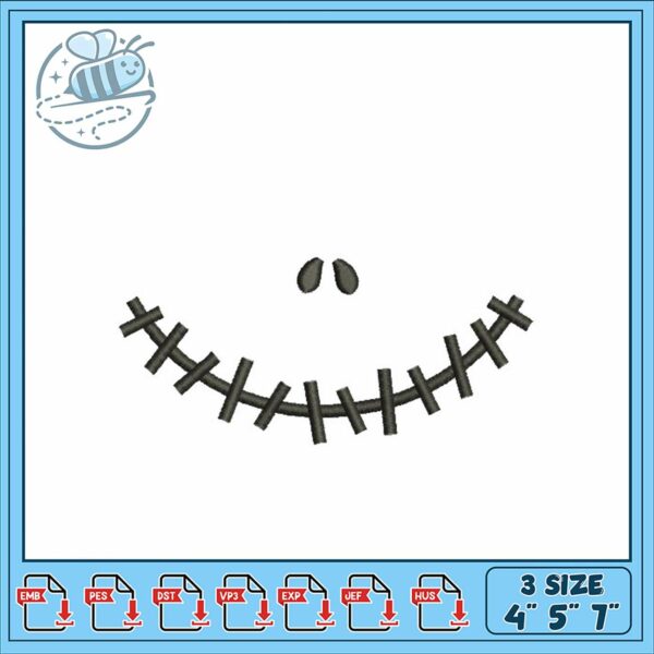 Smiling Stitch Embroidery Design for Creative Projects