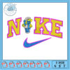 Smurf Nike Embroidery Design 4x5x7 Inch