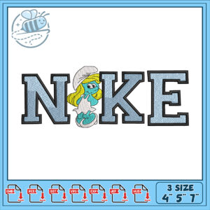 Smurfette Nike Name Embroidery Design