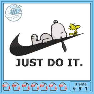 Snoopy Nike Just Do It Embroidery Design