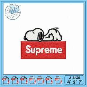 Snoopy Supreme Embroidery Design for Creative Projects