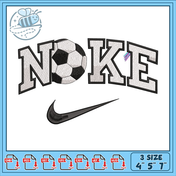 Soccer Noke Name Embroidery Design