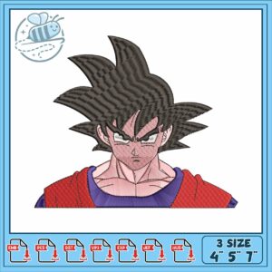 Son goku serious design embroidery