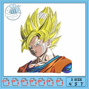 Son goku super saiyan design embroidery