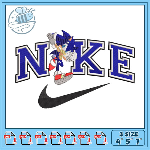 Sonic Nike Embroidery Design