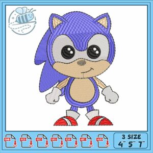 Sonic the hedgehog embroidery, disney sonic​ embroidery