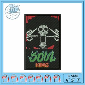 Soul King Skull Embroidery Design for All Sizes