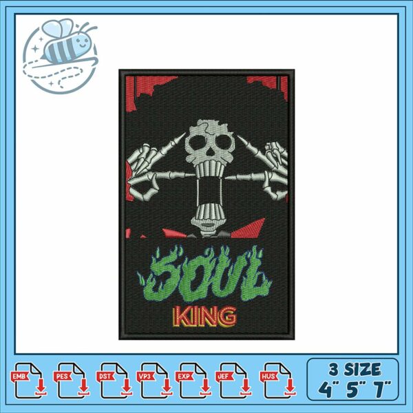 Soul King Skull Embroidery Design for All Sizes