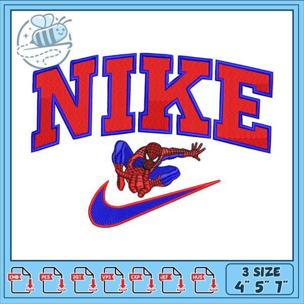 Spider Design Nike Embroidery Pattern for Machines