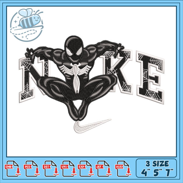 Spider-Man Inspired Nike Embroidery Design File