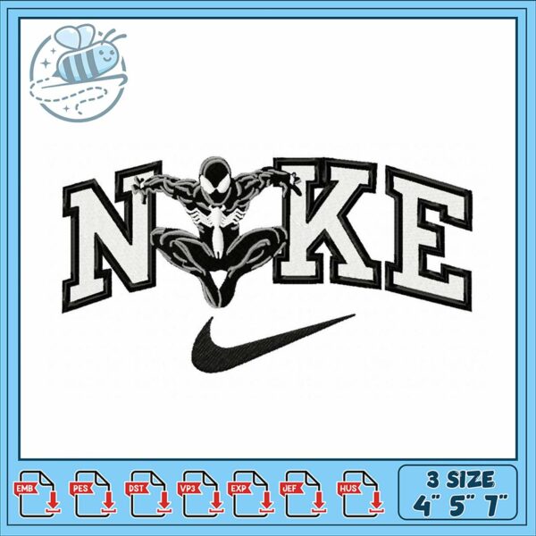 Spider-Man Nike Inspired Embroidery Design File